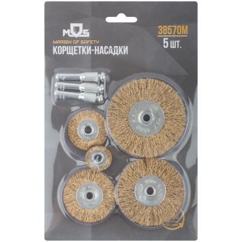 Корщетки со штифтом (колеса 25/38/50/63/75мм) (уп.5шт) MOS 38570М