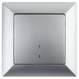 Выключатель 1-кл. СП Solo 4-102-03 10А 250В IP20 с подсветкой алюм. Intro Б0053561