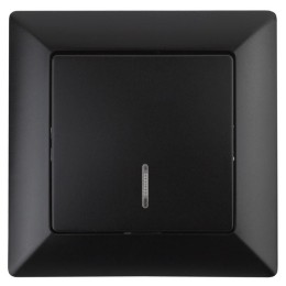 Выключатель 1-кл. СП Solo 4-102-05 10А 250В IP20 с подсветкой антрацит Intro Б0053566