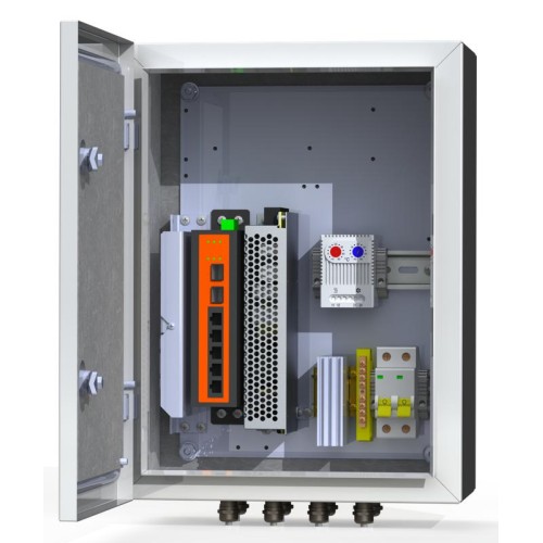 Термошкаф коммутационный 4хPoE 2хSFP 4хSC IP66 300х400х210мм 6 УТП 4КУ Mastermann 00-00015643