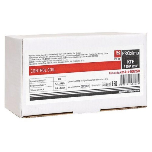 Катушка управления КТЭ F 500А 220В EKF ctr-k-b-500/220