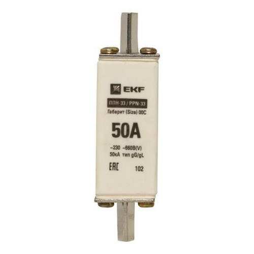 Вставка плавкая ППН-33 100/50А 50кА габарит 00C PROxima EKF fus-33/100/50