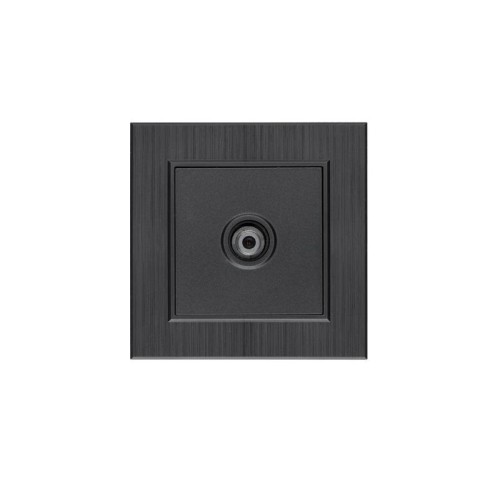 Розетка TV проходная Karea LINE STAR дым. металлик Makel 86050007