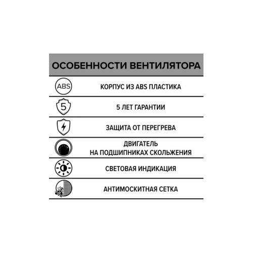 Вентилятор вытяжной осевой 100мм сетка бел. ERA 4