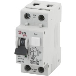 ЭРА NO-901-86 Pro Автоматический выключатель дифференциального тока АВДТ 63 C32 30мА 1P+N тип A