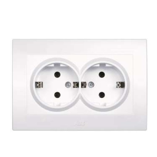 Розетка 2-м СП 1мод. Cosmo 16А IP20 с заземл. бел. ABB 632-010200-907