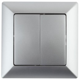 Переключатель 2-кл. СП Solo 4-107-03 10А 250В IP20 алюм. Intro Б0053611