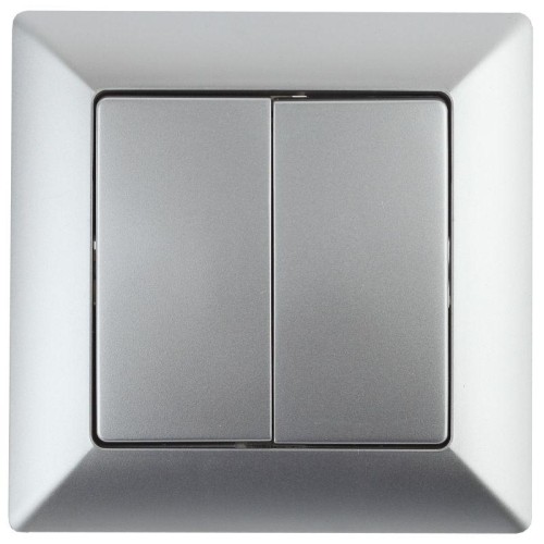 Переключатель 2-кл. СП Solo 4-107-03 10А 250В IP20 алюм. Intro Б0053611
