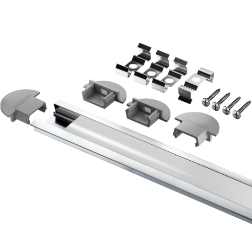 Профиль алюминиевый 95 328 NPR-03-SET врезной с рассеивателем (поликарбонат) для СД ленты NAVIGATOR