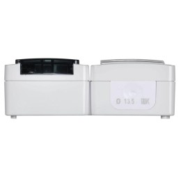 Блок ОП выключатель 1-кл. и розетка с заземл. контактом и крышкой для открытой установки бел. клавиш