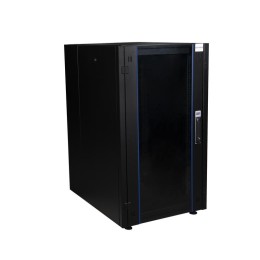 Шкаф напольный 19дюйм 22U 600х800 перед. дв. стекл. задн. стен. метал. черн. Datarex DR-700111