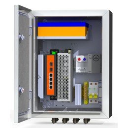 Термошкаф коммутационный 4хPoE 2хSFP 4хSC АКБ 4х12В 2.2А/ч IP66 300х400х210мм 6 УТП 4К AКБ 2А Master