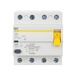 Выключатель дифференциального тока (УЗО) 4п 40А 100мА тип ACS ВД1-63S KARAT IEK MDV12-4-040-100