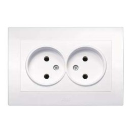 Розетка 2-м СП 1мод. Cosmo 16А IP20 без заземл. бел. ABB 632-010200-908