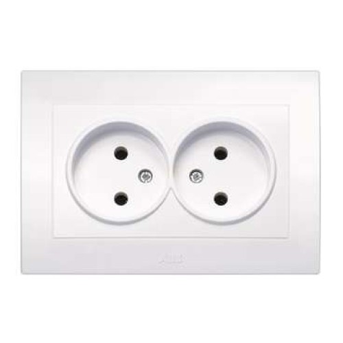 Розетка 2-м СП 1мод. Cosmo 16А IP20 без заземл. бел. ABB 632-010200-908