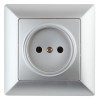 Розетка 1-м СП Solo 4-201-03 2P 16А 250В IP20 без заземл. алюм. Intro Б0053643