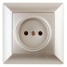 Розетка 1-м СП Solo 4-201-04 2P 16А 250В IP20 без заземл. шампань Intro Б0053644