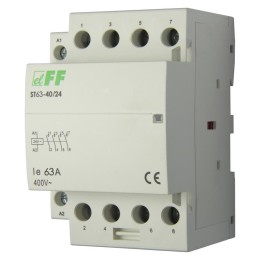 Контактор ST63-40/24 (4NO 6.4Вт 3 модуля монтаж на DIN-рейке 24В AC 63А IP20) F&F EA13.001.012