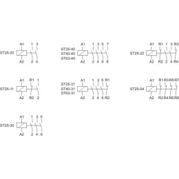 Контактор ST63-40/24 (4NO 6.4Вт 3 модуля монтаж на DIN-рейке 24В AC 63А IP20) F&F EA13.001.012