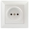 Розетка 1-м СП Solo 4-201-06 2P 16А 250В IP20 без заземл. перламутр Intro Б0053646
