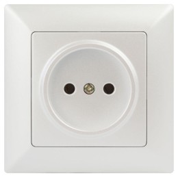 Розетка 1-м СП Solo 4-201-06 2P 16А 250В IP20 без заземл. перламутр Intro Б0053646
