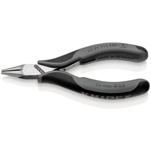 Кусачки торцевые ESD для электроники Knipex KN-6422115ESD