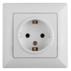 Розетка 1-м СП Solo 4-202-01 16А 250В IP20 2P+E Schuko с заземл. бел. Intro Б0053649