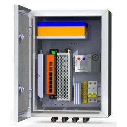Термошкаф коммутационный 4хPoE 2хSFP 4хSC АКБ 4х12В 2.2А/ч IP66 300х400х210мм 6 УТП 4КУ AКБ 2А Maste