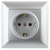Розетка 1-м СП Solo 4-202-03 16А 250В IP20 2P+E Schuko с заземл. алюм. Intro Б0053651