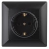 Розетка 1-м СП Solo 4-202-05 16А 250В IP20 2P+E Schuko с заземл. антрацит Intro Б0053653