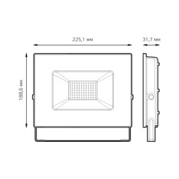 Прожектор светодиодный Basic 70Вт 6500К IP65 6300лм 200-240В ДО сер. GAUSS 688100370