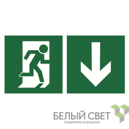 Знак безопасности BL-2010B.E39 "Указатель двери эвакуац. выхода (прав.)" Белый свет a18146