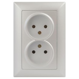 Розетка 2-м СП Solo 4-204-06 2х2P 16А 250В IP20 без заземл. перламутр Intro Б0053671
