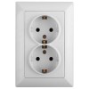 Розетка 2-м СП Solo 4-205-01 16А 250В IP20 2х2P+E Schuko с заземл. бел. Intro Б0053674