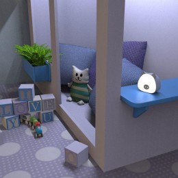 Светильник настольный Qplus 5Вт 2700-6000К 200лм 5В аккум. Li-ion 1200мА.ч диммир. ночник голуб. GAU