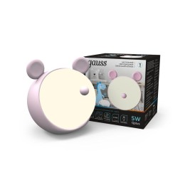 Светильник настольный Qplus 5Вт 2700-6000К 200лм 5В аккум. Li-ion 1200мА.ч диммир. ночник роз. GAUSS