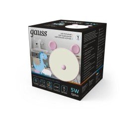 Светильник настольный Qplus 5Вт 2700-6000К 200лм 5В аккум. Li-ion 1200мА.ч диммир. ночник роз. GAUSS