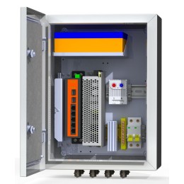 Термошкаф коммутационный 4хPoE 2хSFP 4хSC АКБ 4х12В 2.2А/ч IP66 300х400х210мм 6 УТП 4КУ ГЗ AКБ 2А Ma