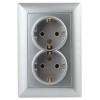 Розетка 2-м СП Solo 4-205-03 16А 250В IP20 2х2P+E Schuko с заземл. алюм. Intro Б0053664