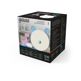 Светильник настольный Qplus 5Вт 2700-6000К 200лм 5В аккум. Li-ion 1200мА.ч диммир. ночник голуб. GAU