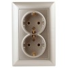 Розетка 2-м СП Solo 4-205-04 16А 250В IP20 2х2P+E Schuko с заземл. шампань Intro Б0053676