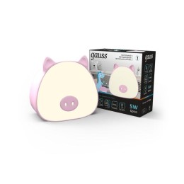 Светильник настольный Qplus 5Вт 2700-6000К 200лм 5В аккум. Li-ion 1200мА.ч диммир. ночник роз. GAUSS