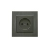 Розетка 1-м Karea LINE STAR без заземл. дым. металлик Makel 86050022