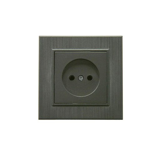 Розетка 1-м Karea LINE STAR без заземл. дым. металлик Makel 86050022