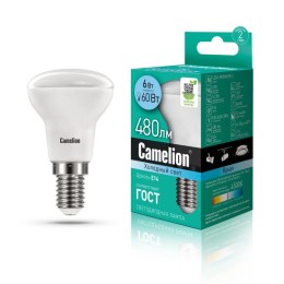 Лампа светодиодная LED6 R50/845/E14 6Вт рефлектор матовая 4500К бел. E14 480лм 170-265В Camelion 116