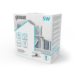 Светильник светодиодный настольный GTL 5Вт 4000К 330лм 5В аккум. Li-ion 1200мА.ч диммир. бел. GAUSS