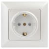 Розетка 1-м СП Solo 4-206-06 16А 250В IP20 2P+E Schuko с заземл. защ. шторки перламутр Intro Б005368