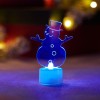 Фигура светодиодная "Снеговик в шляпе" 10см 1LED RGB 0.1Вт 4.5В IP20 на подставке элементы питания 3