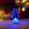 Фигура светодиодная "Снеговик в шляпе" 10см 1LED RGB 0.1Вт 4.5В IP20 на подставке элементы питания 3