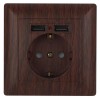 Розетка 1-м СП Solo 4-410-10 P+E Schuko 16А 250В + 2хUSB IP20 с заземл. защ. шторки венге Intro Б005
